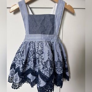 Vintage inspired pinafore dress (hand made in California) size 18/24mo